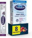 Pedialyte Electrolyte Powder Removal 124; Hydration Drink til børn og voksne Removal Pack: Grape, Strawberry Lemonade, og Orange, 8 Powder Packets