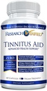 Forskning Verificeret Tinnitus Aid - Lessen intern ringning - Ginkgo Biloba, C-vitamin, Fuld Spectrum B Complex Blend, Magnesium - 60 kapsler - Vegan - Made in USA