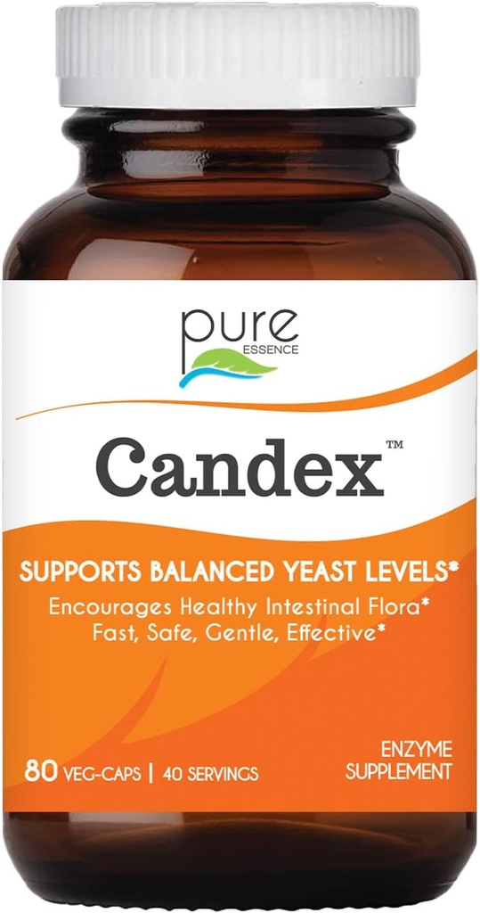 Pure Essence Candex tillæg - Gær Overvækst tillæg med fordøjelsesenzymer, Gær Infektion Probiotisk behandling for mænd og kvinder - 80 kapsler