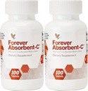 Forever Living - Absorbent- C - Orange, Honey Flavor med Havre Bran - C-vitamin til immunforsvar og hudsundhed - 100 tyggetabletter (pakke med 2)