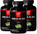 VIP VITAMINS Ginkgo biloba for Teens - Ginkgo Biloba Leaf 120mg - for sund hjernefunktion (3 flasker - 150 kapsler)