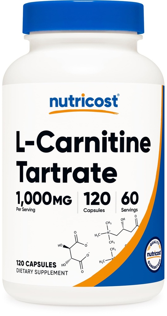 Nutricost L- Carnitin Tartrate 1000mg, 120 Kapsler - 500mg Per Kapsel (60 Servere)