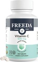 FREEDA Vegan Vitamin C 500mg – Kosher Immune Support & Antioxidant – Helps Maintain Healthy Skin & Hair, Supports Iron Absorption – No Gluten, No Lactose, No Artificial Flavor or Color – 250 Tablets