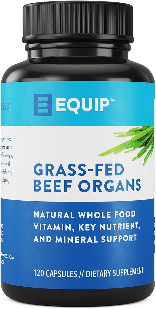 Equip Foods Grass- Fed Beef Organs against 124; Grass Fed Oksekød orgel Supplement # 124; Support Heart, Nyre & Milt Health, Detox, fordøjelse & Metabolisme # 124; Antibiotisk og GMO Free Measures 124; 120 Kapsler, 30 Servere