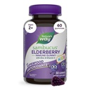 Nature 's Way Sambucus Elderberry Immungummies for Kids, immunsupport gummies *, med Black Elderberry Extract, C-vitamin og zink, 60 gummies (Packaging May Vary)