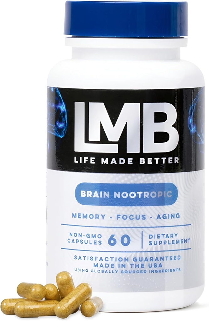 Fast- Actioning Nootropics Brain Support Supplement til hukommelse - Forbedre kognitiv funktion og mental klarhed med vores kraftfulde hjerne hukommelse supplement - Forbedrer Mental fokus, hukommelse og koncentration