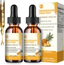 (2 Pack) M tommer Magnesium Glycinate Liquid Drop, High Absorption Liquid Magnesium Complex med Bromelain, VitaminC, D3, B6 & Zink, Threonat supplement til nat, Mood, Muscle & Bone Support