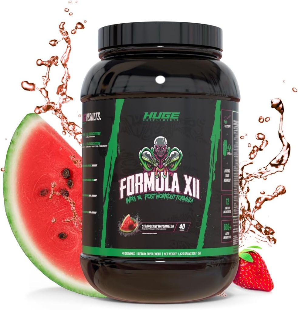 Formel XII Intra Workout Carbs & Post Workout Recovery Powder, hurtigt Absorbed, Boost øvelse ydeevne, Styrke, Endurance & Hydration, 12 Science- Backed Ingredienser (Strawberry Watermelon)