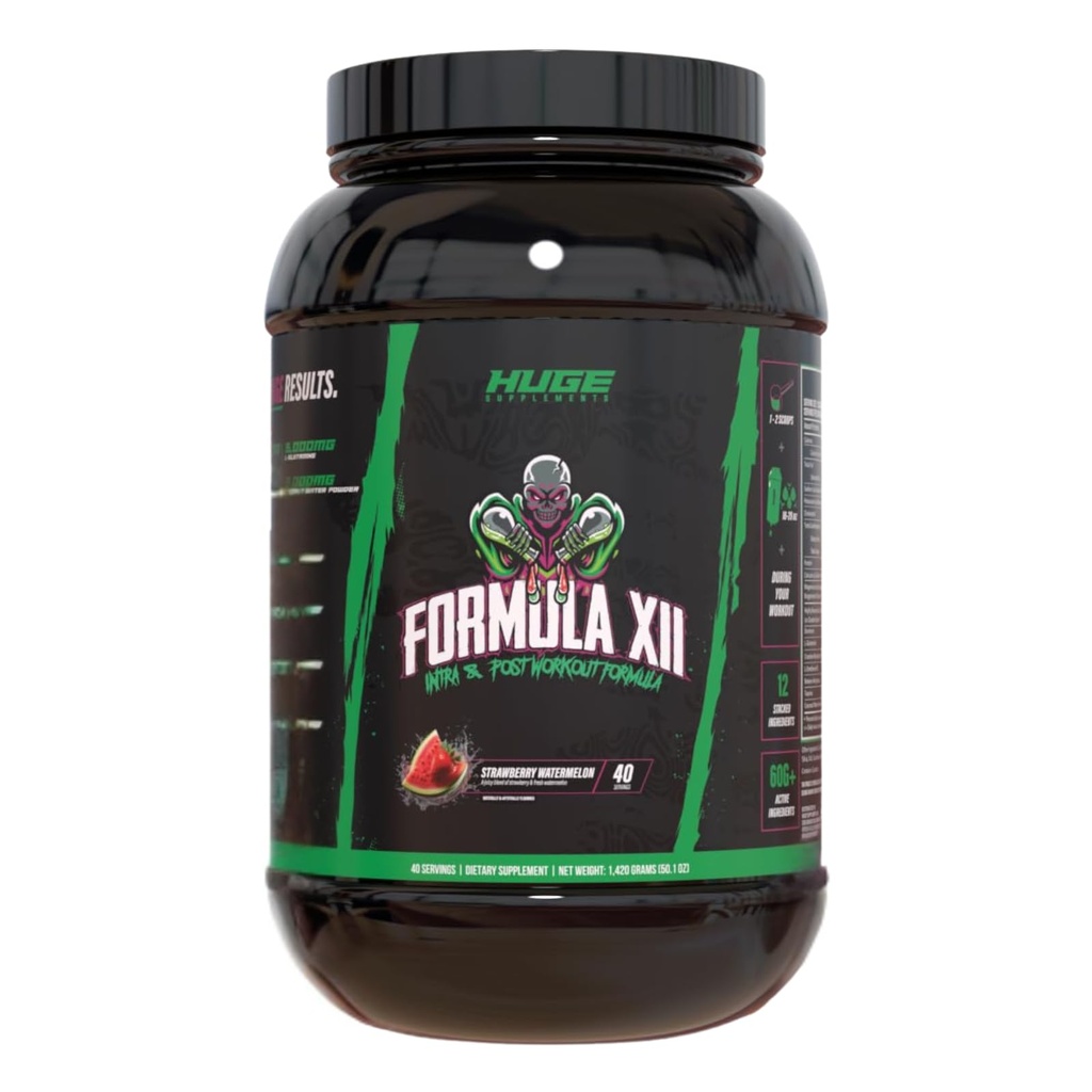 Formel XII Intra Workout Carbs & Post Workout Recovery Powder, hurtigt Absorbed, Boost øvelse ydeevne, Styrke, Endurance & Hydration, 12 Science- Backed Ingredienser (Strawberry Watermelon)