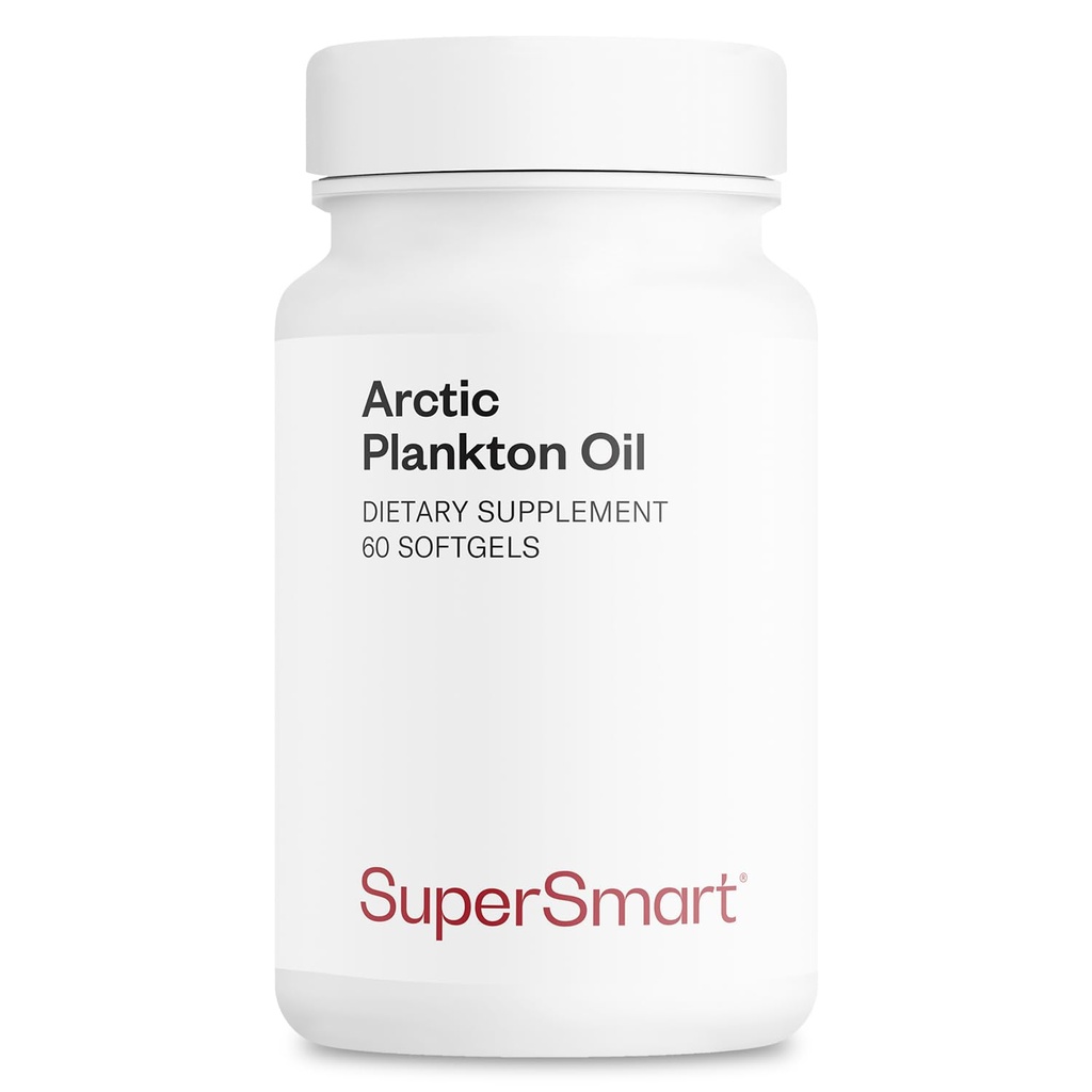 Supersmart - Arctic Plankton Oil 1000mg per dag (Patenteret) - Greater Nutrition Than Fish & Krill Oil Supplement - med Omega-3 Fedtsyrer, EPA, DHA & SDA; Non- GMO & Gluten Free - 60 Softgels