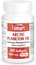 Supersmart - Arctic Plankton Oil 1000mg per dag (Patenteret) - Greater Nutrition Than Fish & Krill Oil Supplement - med Omega-3 Fedtsyrer, EPA, DHA & SDA; Non- GMO & Gluten Free - 60 Softgels