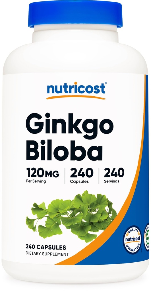 Nutricost Ginkgo Biloba 120mg, 240 kapsler - Ekstra styrke Ginkgo Biloba Extract - Gluten Free & Non- GMO