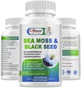 Sea Moss & Black Seed Oil Capsules, Irish Sea Moss tillæg med Burdock Root & Bladderwrack til Thyroid Support, Blend Multivitaminer til høj absorption, immunsystem Support, Hud Sundhed