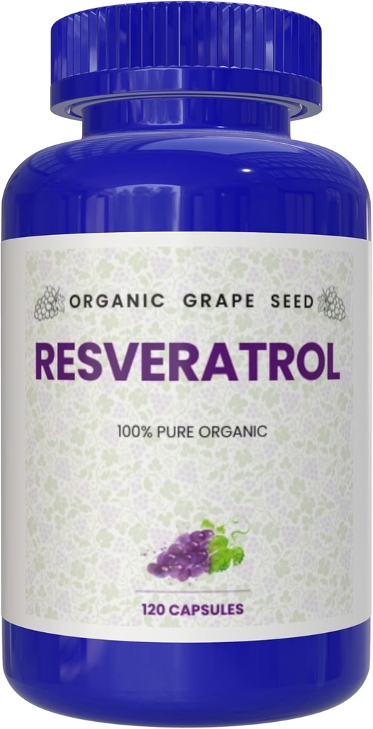 100% Pure Organic Beneficial Resveratrol, 120 kapsler, Antioxidanter & Trans- Resveratrol, fremmer Anti- Aging, Kardiovaskulær Support, Immunboost, Mental Clarity