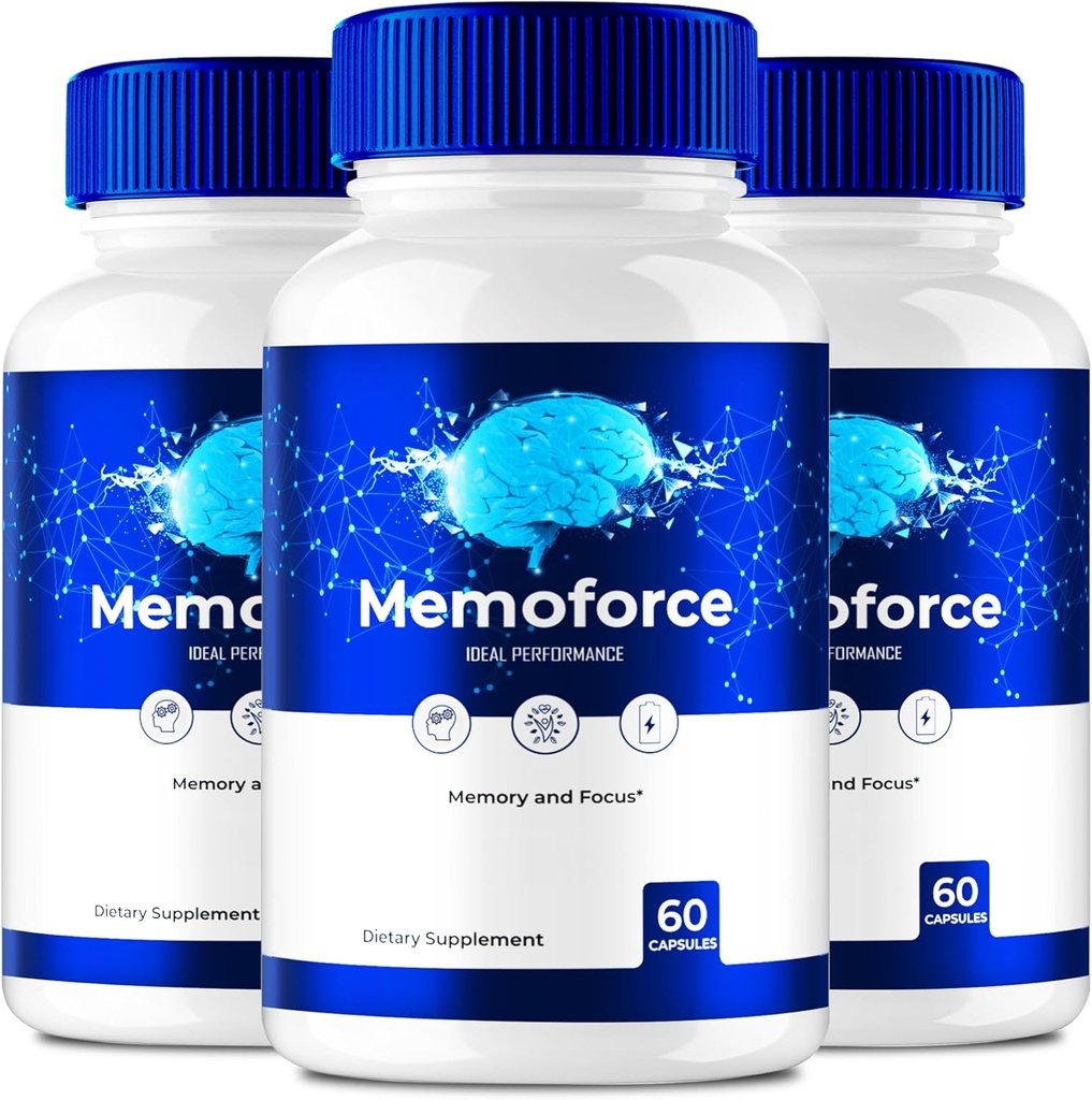Memoforce Brain, Memoforce Pills, Memoforce Anmeldelser, Memoforce Supplement, Memoforce Capsules Advanced Formel for Memory & Focus - Maximum Stront - Brain Health Support (3 Pack)