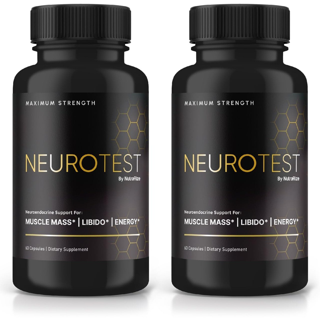 (2 Pack) NeuroTest kapsler - NeuroTest Kosttilskud for mænd, NeuroTest Daglig Formel for samlet wellness og peak ydeevne, Advanced Formel Pills, Neuro Test Anmeldelser (120 Kapsler)