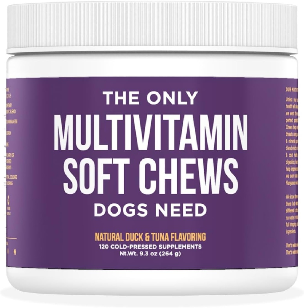 Naturlig Rapport hund Multivitamin - Den eneste Multivitamin bløde tygger, at hunde har brug for - 120ct Contain Zink, og mangan til at støtte funktioner og holde hund sund
