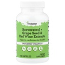 Vitacost Resveratrol + Grape Seed & Red Wine Ekstrakter -- 240 Kapsler
