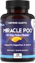 15 dag Gut Cleanse, Miracle Poo Colon Cleanse Kapsler til Detox & fordøjelsesstøtte med Psyllium Husk, Senna, & Cascara Sagrada, Non- GMO, 30 Kapsler