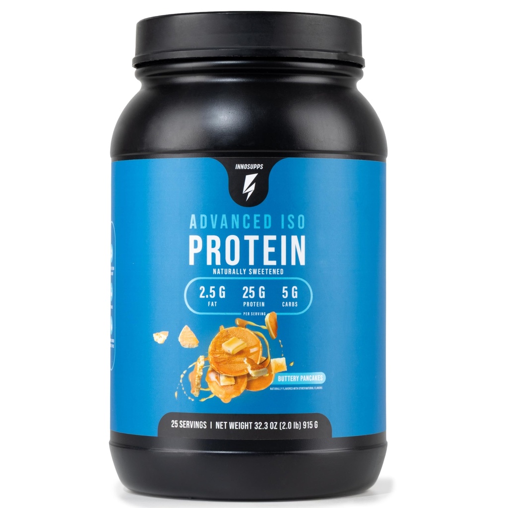 InnoSupps Advanced Iso Protein Dex124; 100% Whey Isolate Protein Powder Dex124; Ingen kunstige sødemidler Dex124; Lavfedt, Lavcarbs Dex124; 25g Protein Dex124; Hormon Free, Gluten Free, Soy Free Dex124; (Buttery Pancake)
