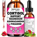 Cortisol Supplement Liquid Drops, 17- in-1 Cortisol Reducer w. Ksm- 66 Ashwagandha Theanine Rhodiola Rosea Magnesium Phosphatidylserin, Hormon Balanceret & Lavere Cortisol for kvinder rolig * Afslapning