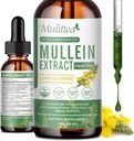 Mullein dråber til Lungs & Lympletic Drainage - Lung Cleanse & Detox- Vegan Mullein Leaf Extract Support Immunitet, Respiratory fordøjelse -9 Potent urte supplement til Renew -Som flydende