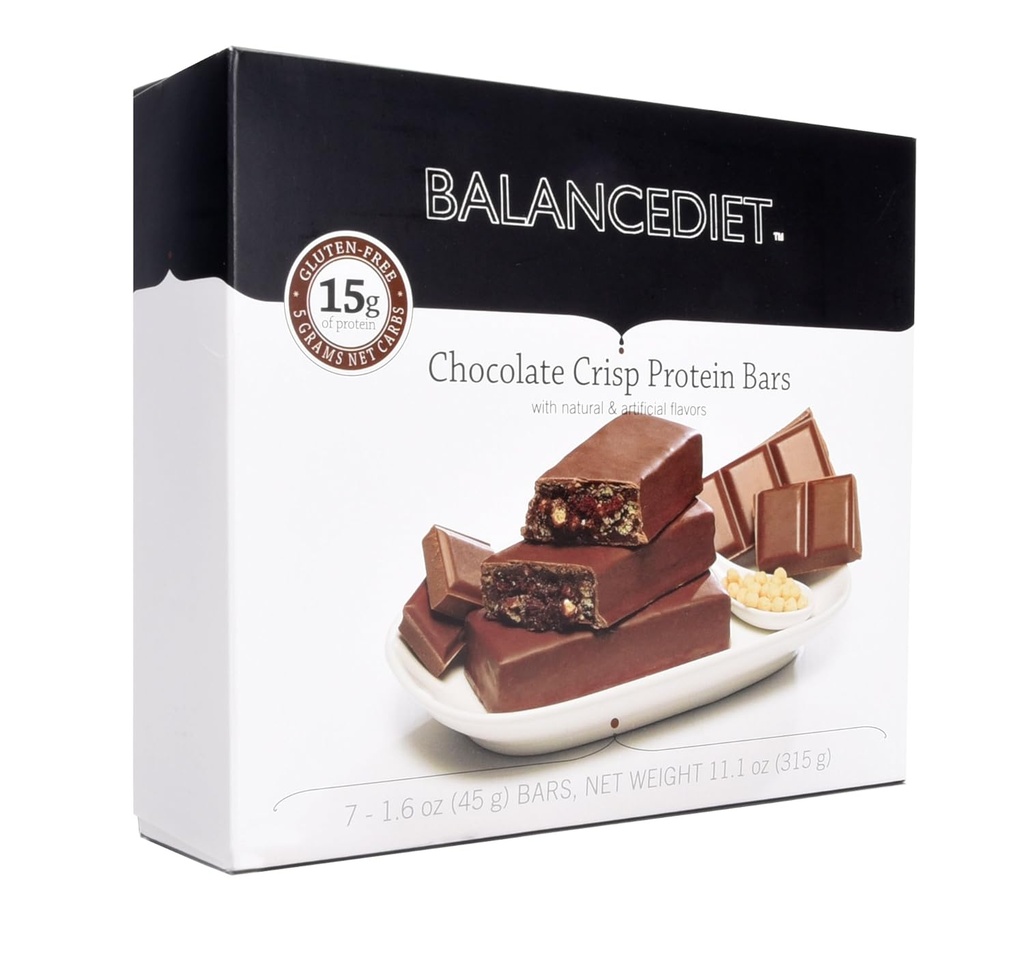 BalanceDiet ™ - 124; Protein Bar - 124; 15g Protein - 124; Lavcarb - 124; 7 Bar Box (Chocolate Crisp)
