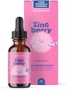 JoySpring ZincBerry - Kids Zink & Vitamin Supplement (1 fl oz) Immunsupport Drops med Elderberry Flavor til børn 2-16 + År