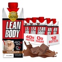 Lean Body Ready- to- Drink Chocolate Protein Shake, 40g Protein, Whey Blend, 0 Sugar, Gluten Free, 22 Vitamin & Minerals, LABRADA, 17 Fl Oz (Pack of 12)