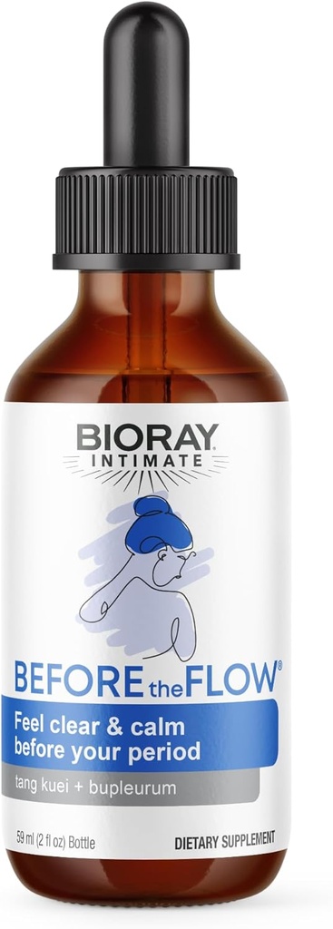BIORAY Intimate før Flow - 2 fl oz - Afbryder normale symptomer på PMS - Non-GMO, Gluten Free