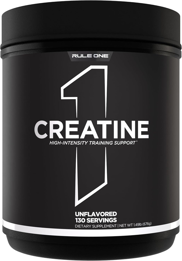 Regel 1 Creatinine Powder - Pure Mikroniseret Creatinine Monohydrat til high-Intensity Øvelse og Lean Body Mass Support, Flavored og Unflavored (130 Servere, Unflavored)