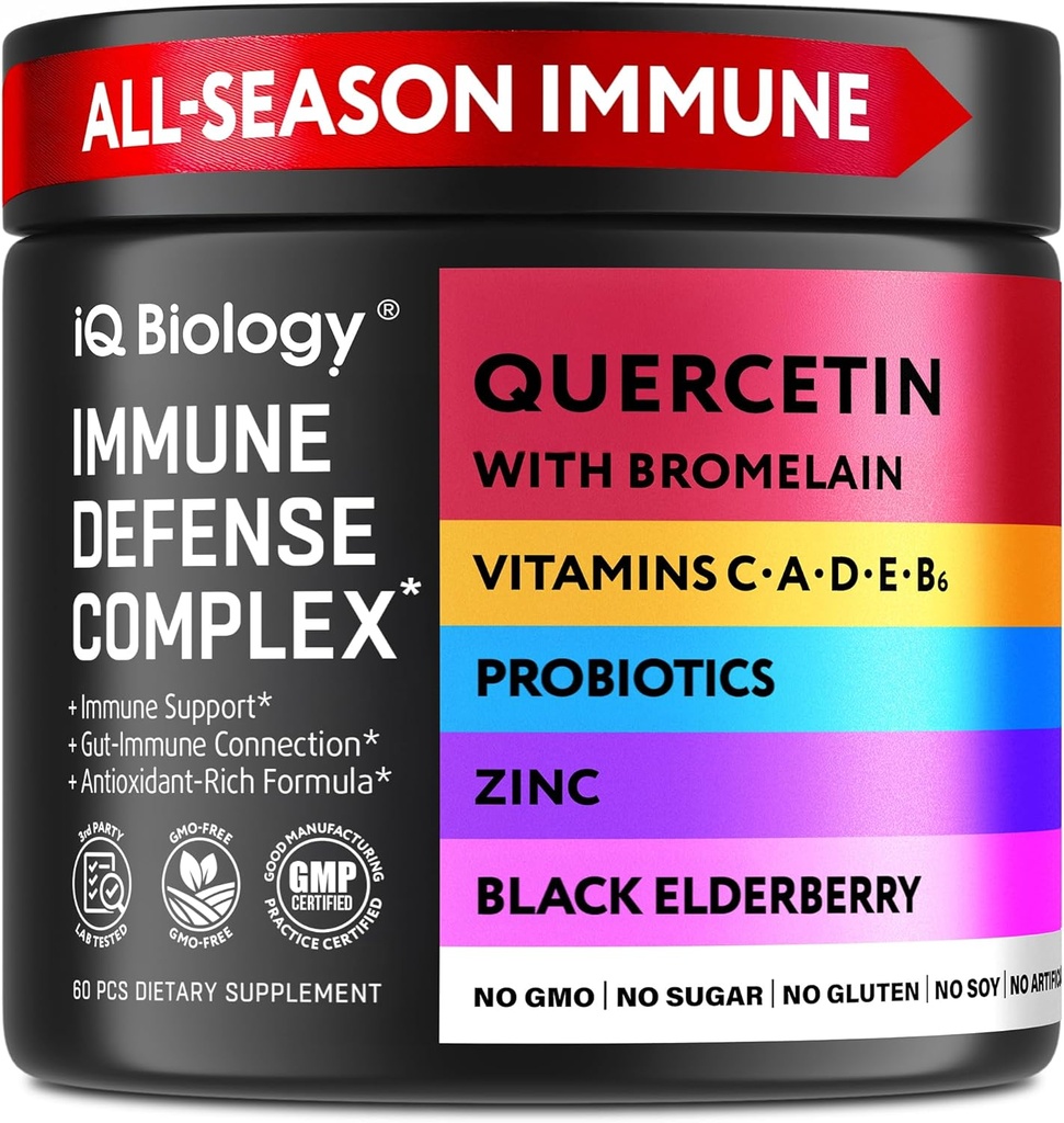 Quercetin med bromelain - Premium Quercetin kapsler til immunforsvar og respiratorisk pleje * - Green Tea Zink Magnesium Vitamin D Vitamin C E Gurkemeje Ginger Selenium Calcium - 60 kapsler