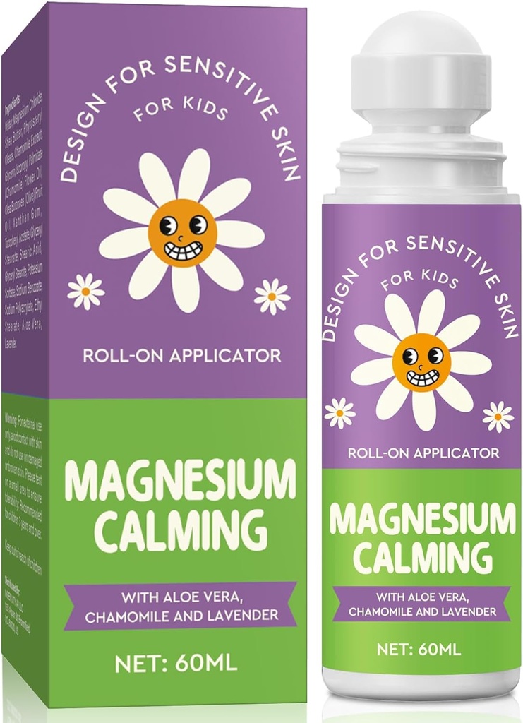 Magnesiumlotion til børn - Magnesium til søvn, rolig Magnesiumolie til at hjælpe børn have en rolig søvn under sengetid & nat (60ML)