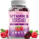Sugar- Free Vitamin B Complex Gummies for Women - Vegan b Vitamin Complex with Methyl B12, Methyl Folate - Plus C-vitamin, Zink, Inositol - understøtter energi, immunforsvar, sundt hår, hud (60 Greve)