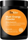 Inviter sundhed Multi Energy Powder - Understøtter energi og Metabolisme - Indeholder cholin, Inositol, Lecithin, Calcium, Magnesium, D3- vitamin, Bor, Magnesium, Zink, C-vitamin - 30 Servere