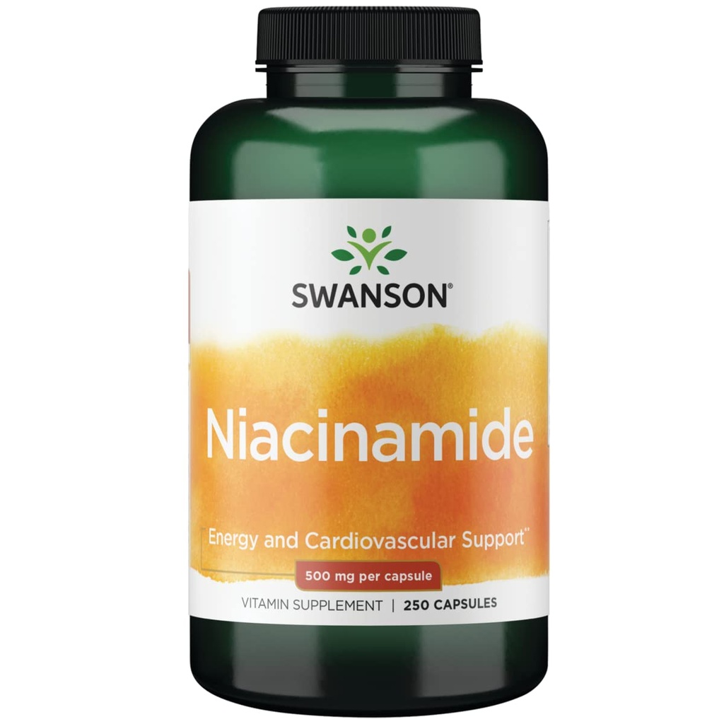 Swanson Niacinamid Kulhydrat Metabolisme Fælles sundhedsstøtte 500 Milligram 250 Kapsler