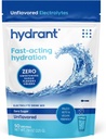 Hydrant - Bulk Hydration Powder, Unflavored, 50 Servere hurtigt fungerende Electrolyte Rehydration Powder - Zero Sugar Flavorless Drink Mix til daglig brug, Rejser og træning