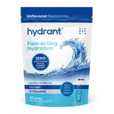 Hydrant - Bulk Hydration Powder, Unflavored, 50 Servere hurtigt fungerende Electrolyte Rehydration Powder - Zero Sugar Flavorless Drink Mix til daglig brug, Rejser og træning
