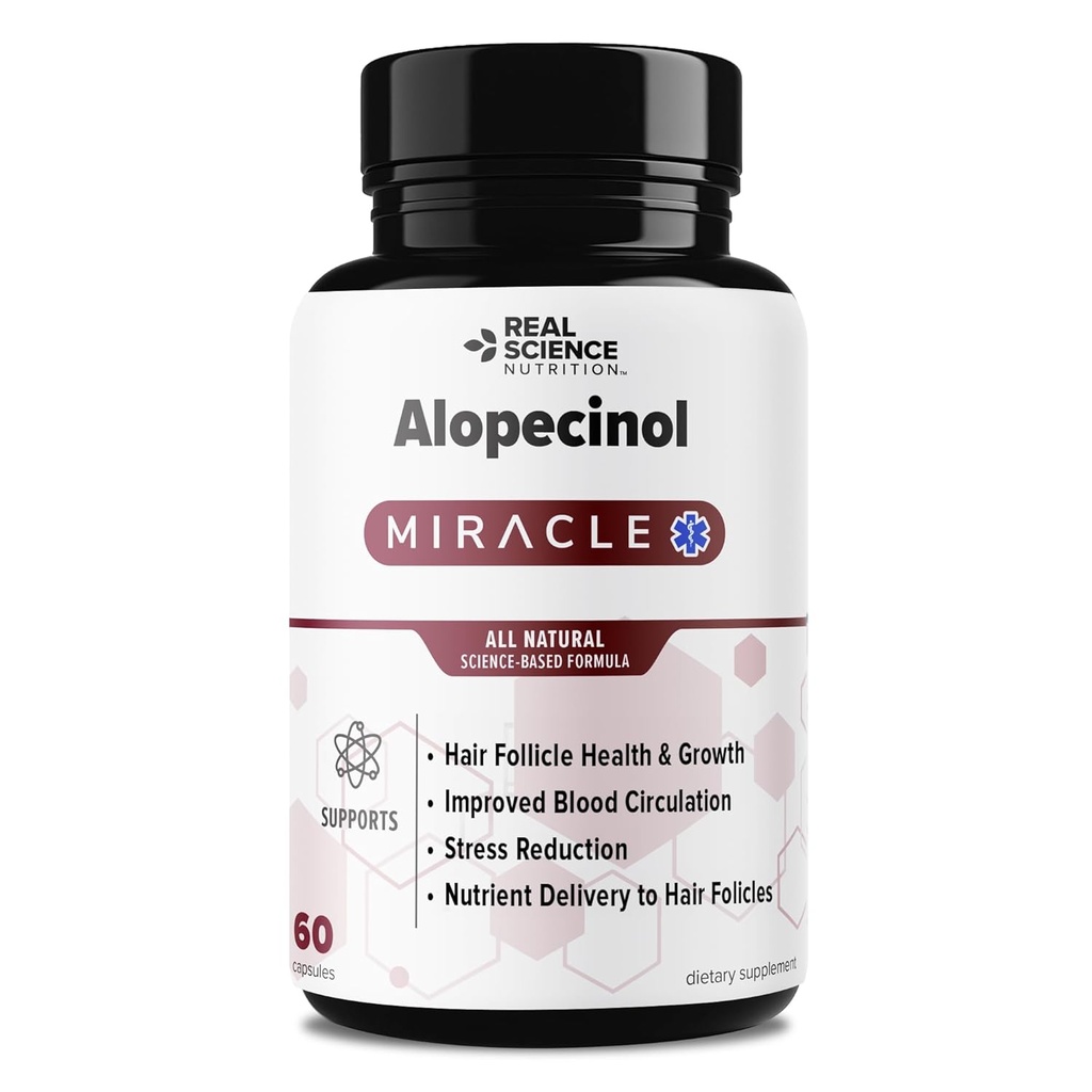tilbyder Alopecinol Miracle - Alle naturlige alopecia supplement - Kan give langsigtet relief for tyndhårede hår, skalp irritation, og hårtab