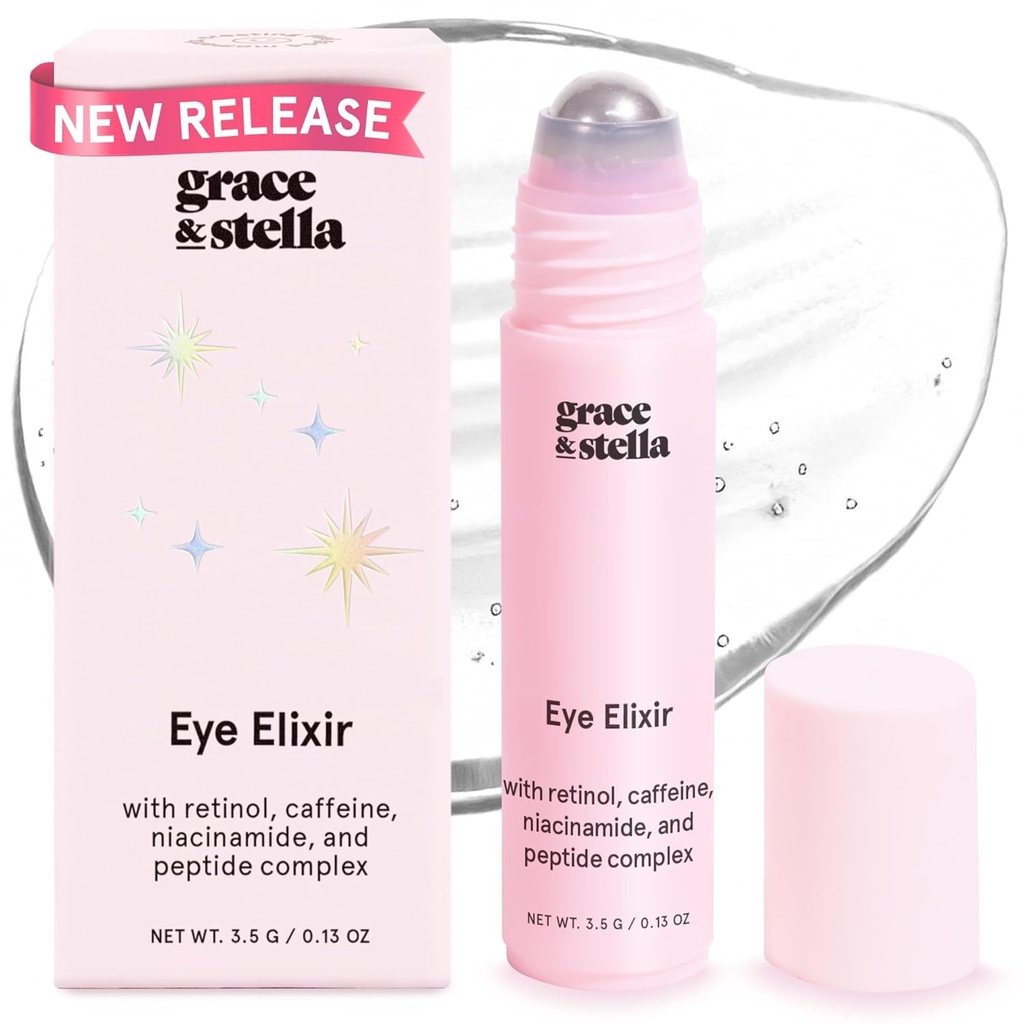 Grace & stella Under Eye Serum - Retinol & Koffein Eye Serum for Puffiness, mørke cirkler, Wrinkles - Vegansk Skincare