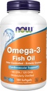 Now Foods Supplements, Omega-3 180 EPA / 120 DHA, Enteric Coated, Cardiovaskulær Support *, 180 Softgels
