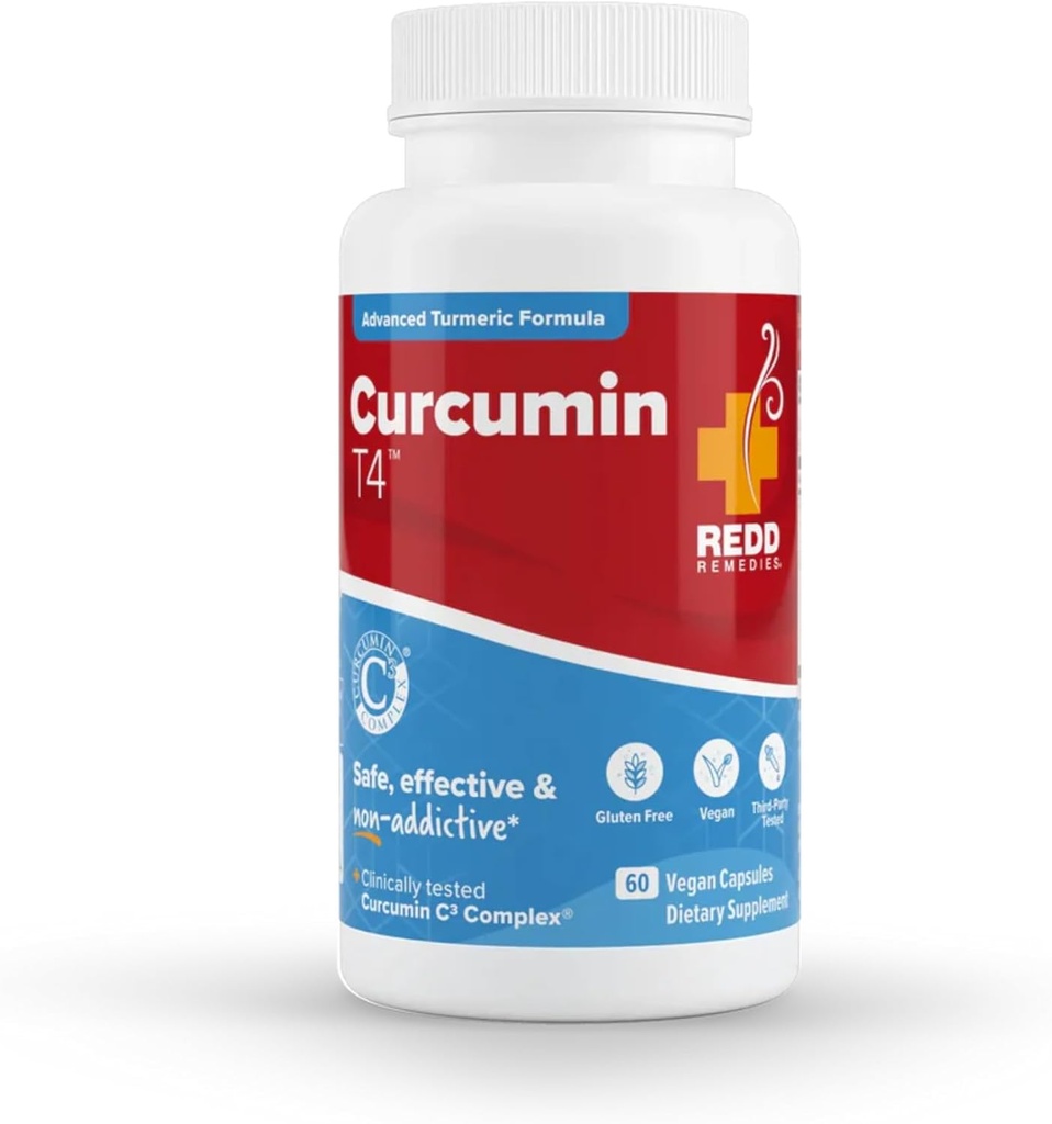 Redd Remedies, Curcumin T4, Advanced Gurkemeje Formel, 60 Veganske Kapsler