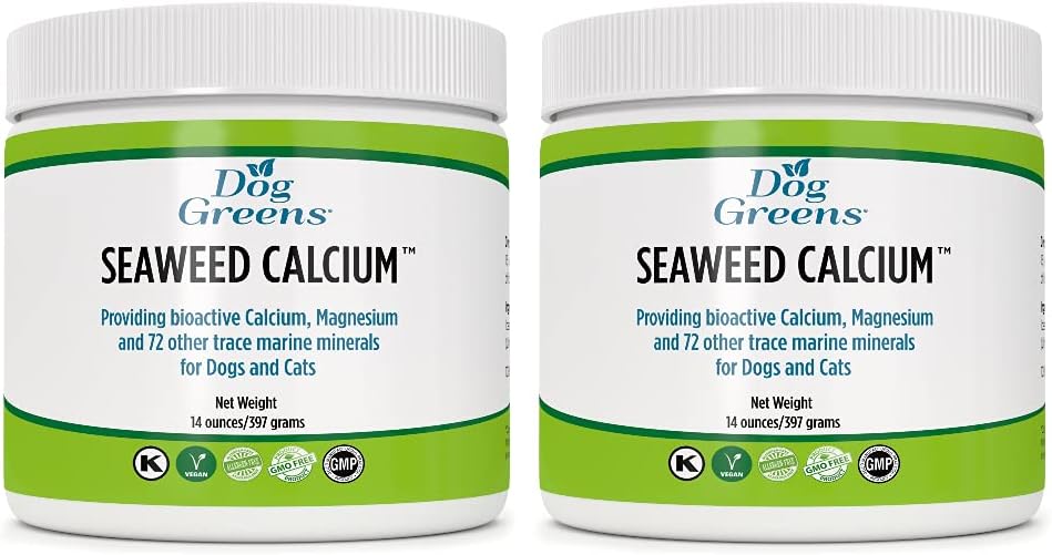 Seaweed Calcium til kæledyr, Powder 14oz, Essential Supplement, Tilføj til rå eller hjemmelavet fødevarer, Renere kilde til Calcium Than Bone Meal eller Eggshell Powder, Tidligere naturens bedste Seaweed Calcium (2 Pack)
