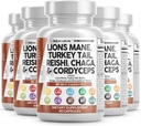 Rene nutracatives Lions Mane 20in1 Mushroom tillæg med Tyrkiet Tail Reishi Cordyceps Chaga Maitake Meshima Poria Cocos Shiitake Oyster Porcini Enoki (5)