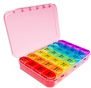 Daviky Ugentlig Pill Organizer, 7 dag Pill Organizer 4 gange om dagen, Daily Pill Box 7 dag, Stor rejse Pill Box med Aftagelig Pill sag at holde Vitamin, tillæg og medicin (Pink)
