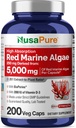 NusaPure Red Marine Algae 20: 1 Extract, 250 mg Ækvivalent med 5000 mg 200 Veggie Capsules (Non- GMO & Soy Free) Bioperine
