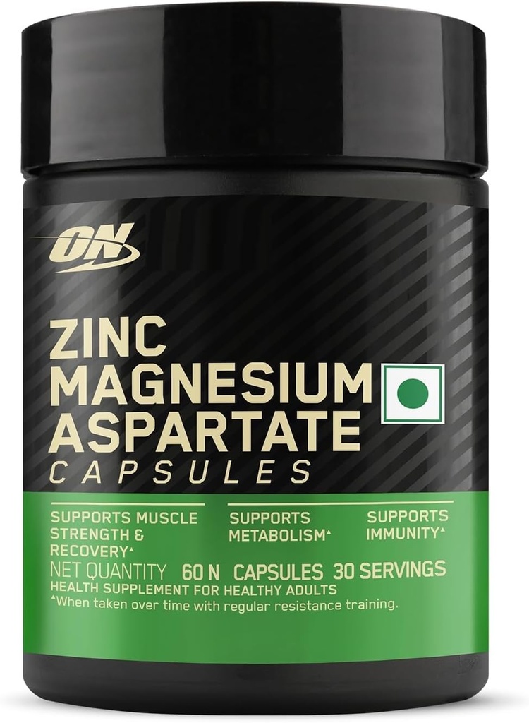 ON Zink Magnesium Aspartat (ZMA) - 60 kapsler, Muskelstyrke, Metabolisme, Immunitet, Vegetar