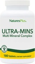NaturesPlus Ultra- Mins - 180 Tabletter, Pakke af 2 - Multi Mineral Complex med Calcium, Jern, Magnesium & Zink - Vegan, Gluten Free - 180 Total Servering