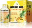 GREENPEOPLE 7- in-1 Magnesium Citrate Liquid, Magnesium Citrate Supplements Drikke med 280mg Magnesium, Zink, Bromelain, vitamin C D3 B6, Muscle & Sleep Support for Kids & Voksen, 1 fl.Oz (10Pcs)