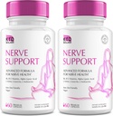 Pakning med 2 nerve Savior til neuropati 828mg, Advanced nerve Support, Renew til sund kost, Bedste Regen med Alpha Lipoic Acid, Vitamin D, B6, B12- 60 Kapsler